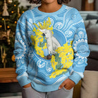 World Diabetes Day Australia Kid Ugly Christmas Sweater Yellow-crested Cockatoo Golden Wattle Aboriginal - Aussie Hoodie