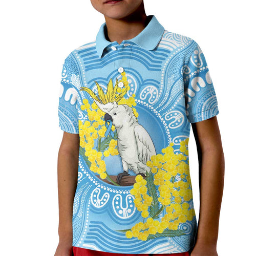World Diabetes Day Australia Kid Polo Shirt Yellow-crested Cockatoo Golden Wattle Aboriginal - Aussie Hoodie