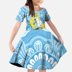 World Diabetes Day Australia Kid Short Sleeve Dress Yellow-crested Cockatoo Golden Wattle Aboriginal - Aussie Hoodie