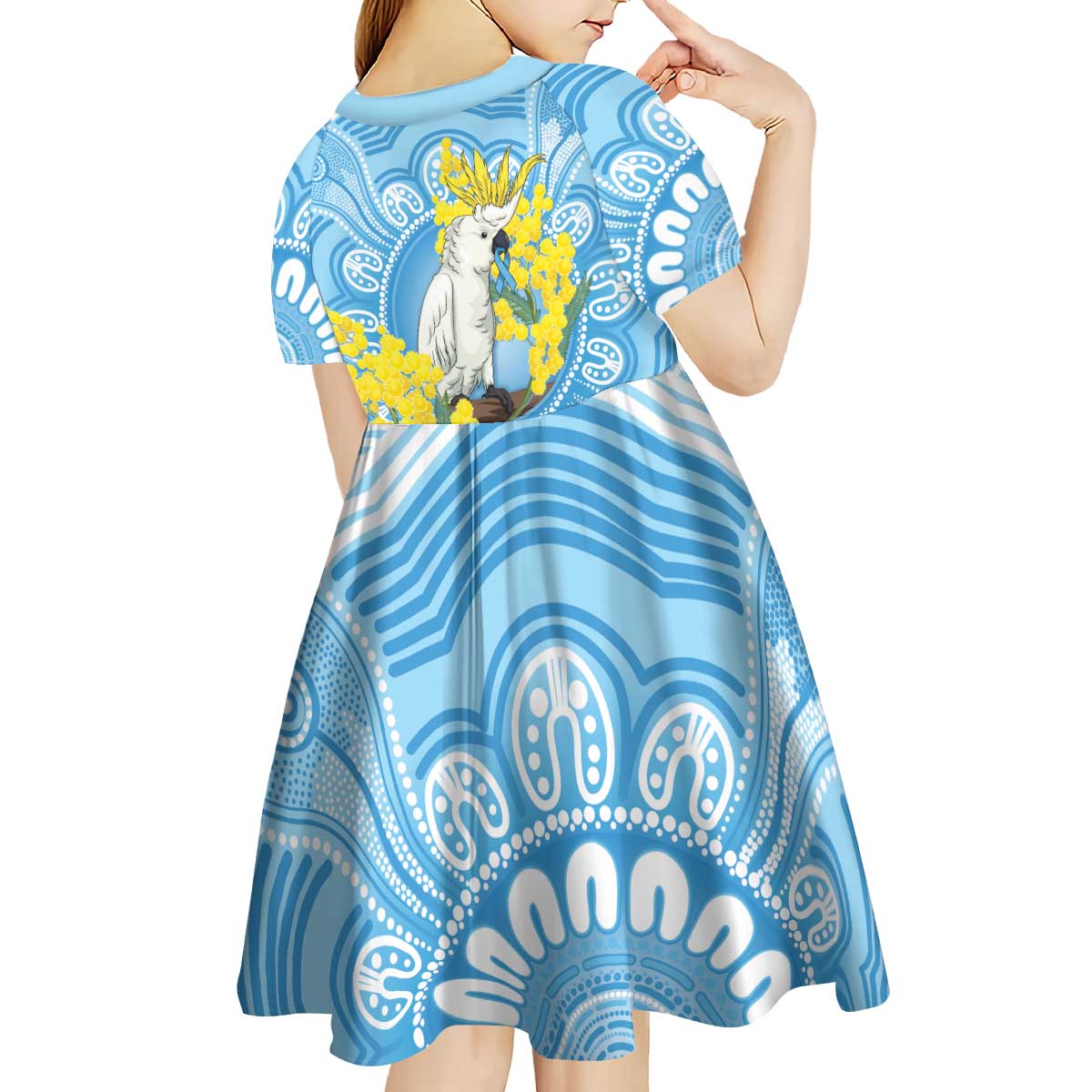 World Diabetes Day Australia Kid Short Sleeve Dress Yellow-crested Cockatoo Golden Wattle Aboriginal - Aussie Hoodie