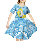 World Diabetes Day Australia Kid Short Sleeve Dress Yellow-crested Cockatoo Golden Wattle Aboriginal - Aussie Hoodie
