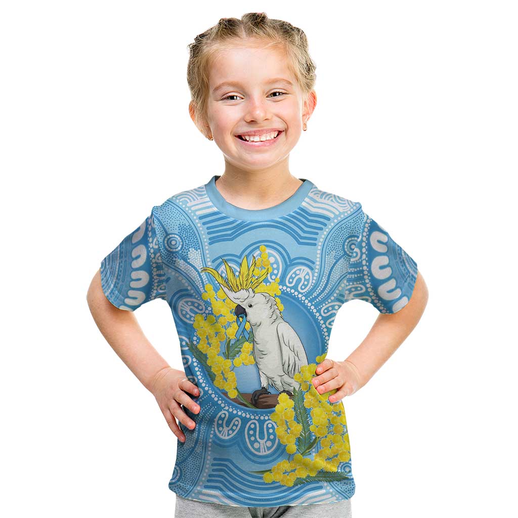 World Diabetes Day Australia Kid T Shirt Yellow-crested Cockatoo Golden Wattle Aboriginal - Aussie Hoodie