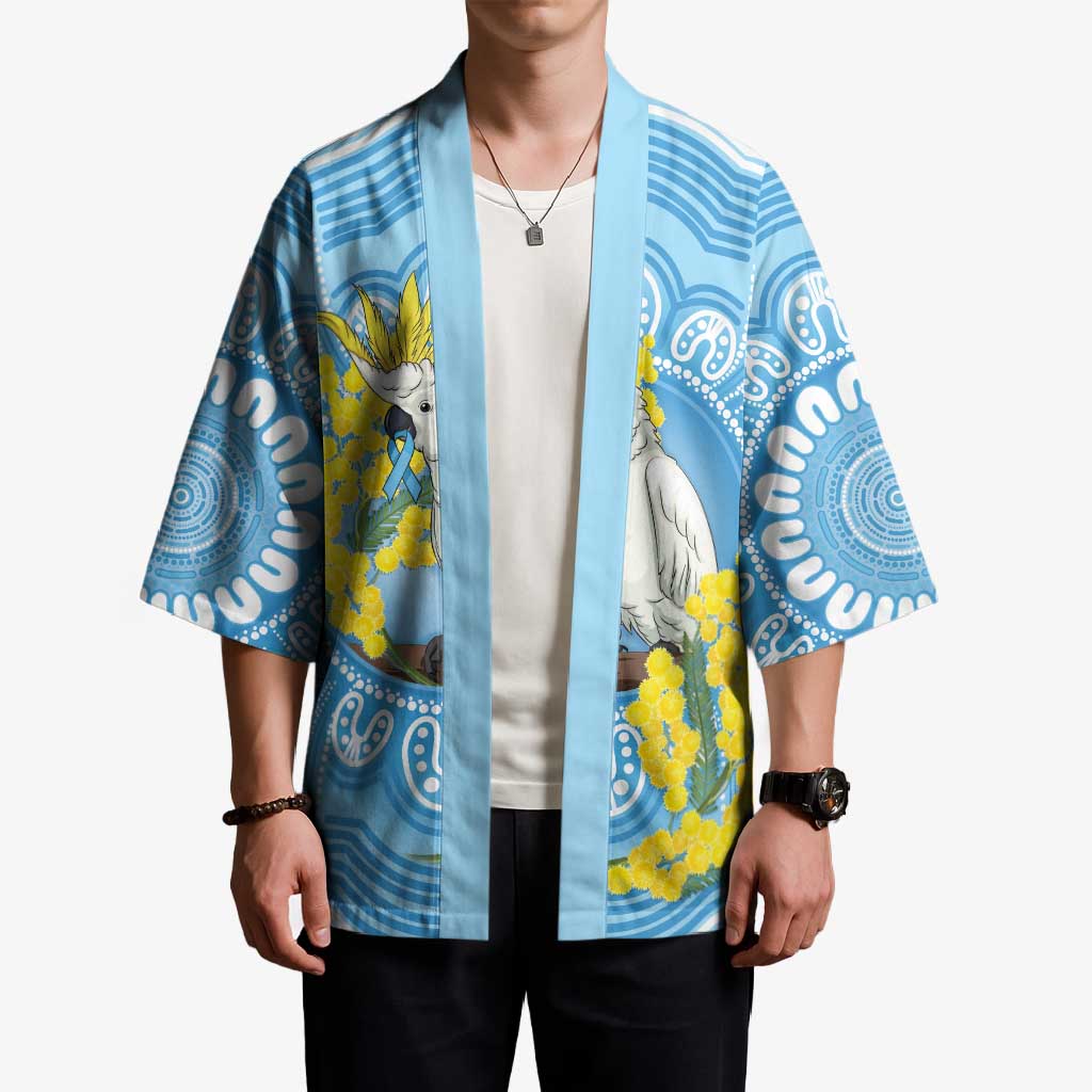 World Diabetes Day Australia Kimono Yellow-crested Cockatoo Golden Wattle Aboriginal - Aussie Hoodie