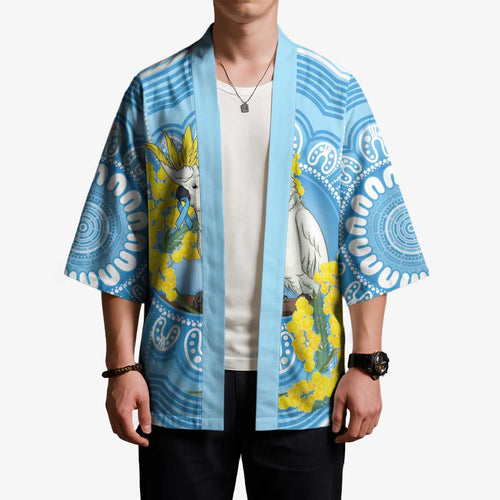 World Diabetes Day Australia Kimono Yellow-crested Cockatoo Golden Wattle Aboriginal - Aussie Hoodie