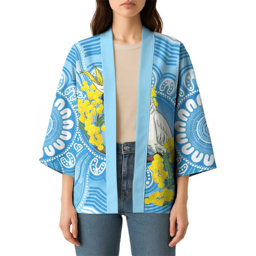 World Diabetes Day Australia Kimono Yellow-crested Cockatoo Golden Wattle Aboriginal - Aussie Hoodie