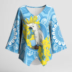 World Diabetes Day Australia Kimono Sleeve Blouse Yellow-crested Cockatoo Golden Wattle Aboriginal - Aussie Hoodie