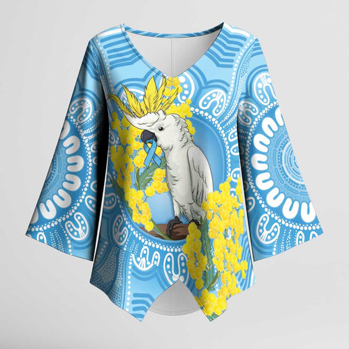 World Diabetes Day Australia Kimono Sleeve Blouse Yellow-crested Cockatoo Golden Wattle Aboriginal - Aussie Hoodie