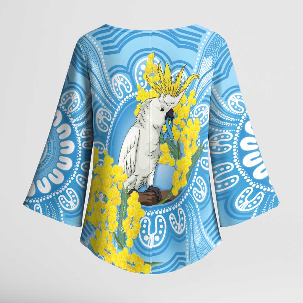World Diabetes Day Australia Kimono Sleeve Blouse Yellow-crested Cockatoo Golden Wattle Aboriginal - Aussie Hoodie
