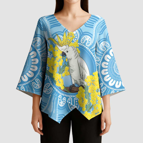 World Diabetes Day Australia Kimono Sleeve Blouse Yellow-crested Cockatoo Golden Wattle Aboriginal - Aussie Hoodie