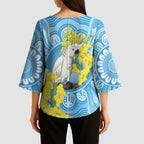 World Diabetes Day Australia Kimono Sleeve Blouse Yellow-crested Cockatoo Golden Wattle Aboriginal - Aussie Hoodie