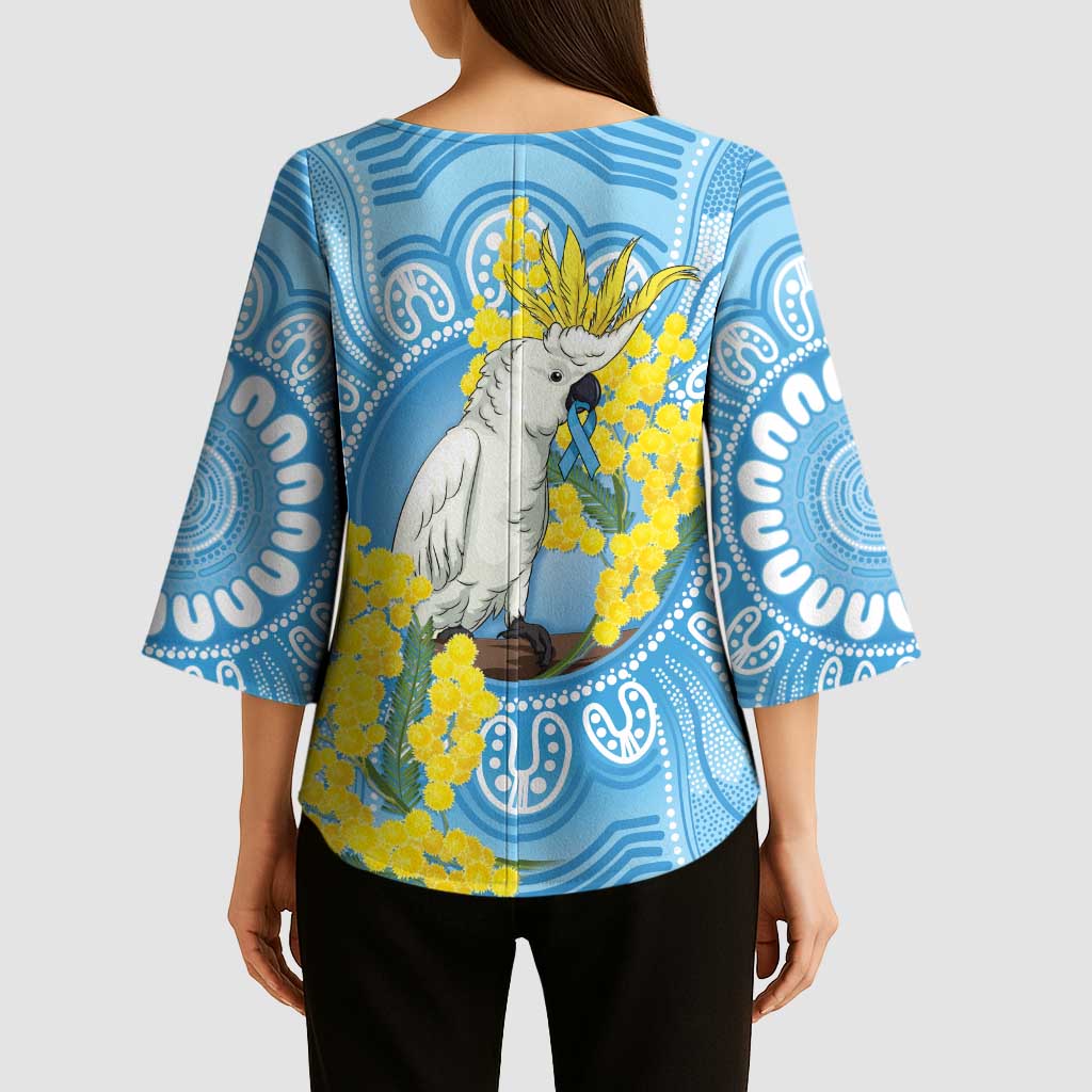 World Diabetes Day Australia Kimono Sleeve Blouse Yellow-crested Cockatoo Golden Wattle Aboriginal - Aussie Hoodie