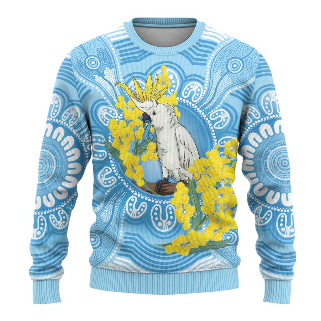 World Diabetes Day Australia Ugly Christmas Sweater Yellow-crested Cockatoo Golden Wattle Aboriginal - Aussie Hoodie
