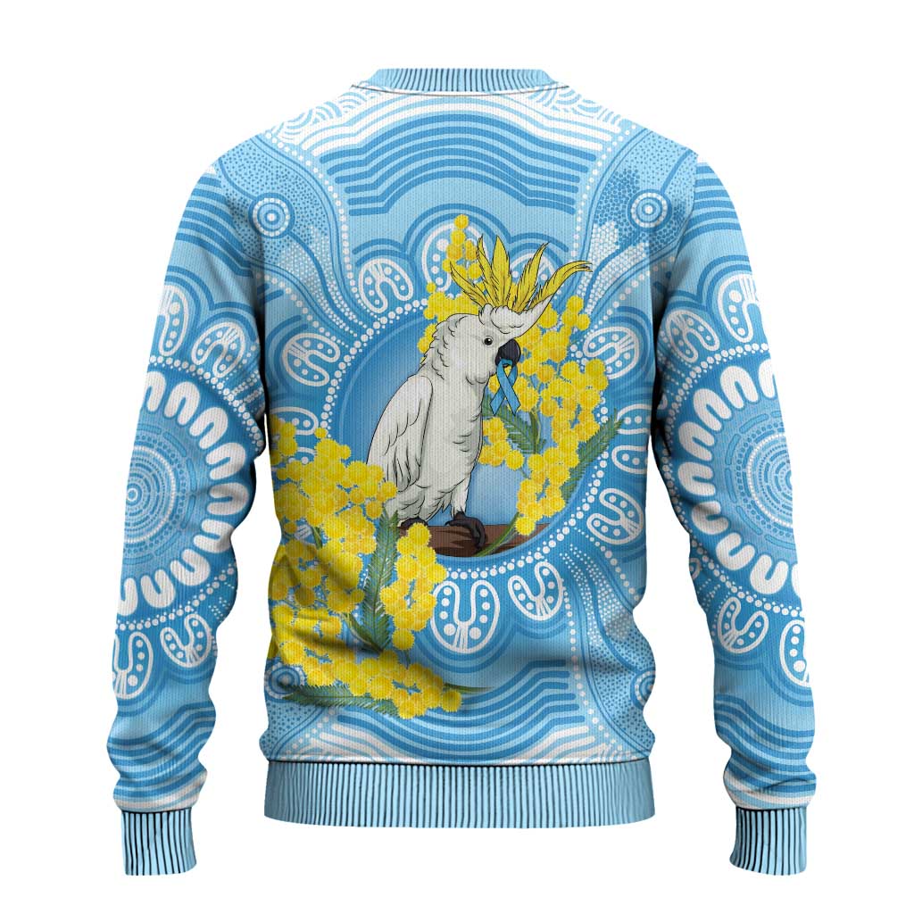 World Diabetes Day Australia Ugly Christmas Sweater Yellow-crested Cockatoo Golden Wattle Aboriginal - Aussie Hoodie