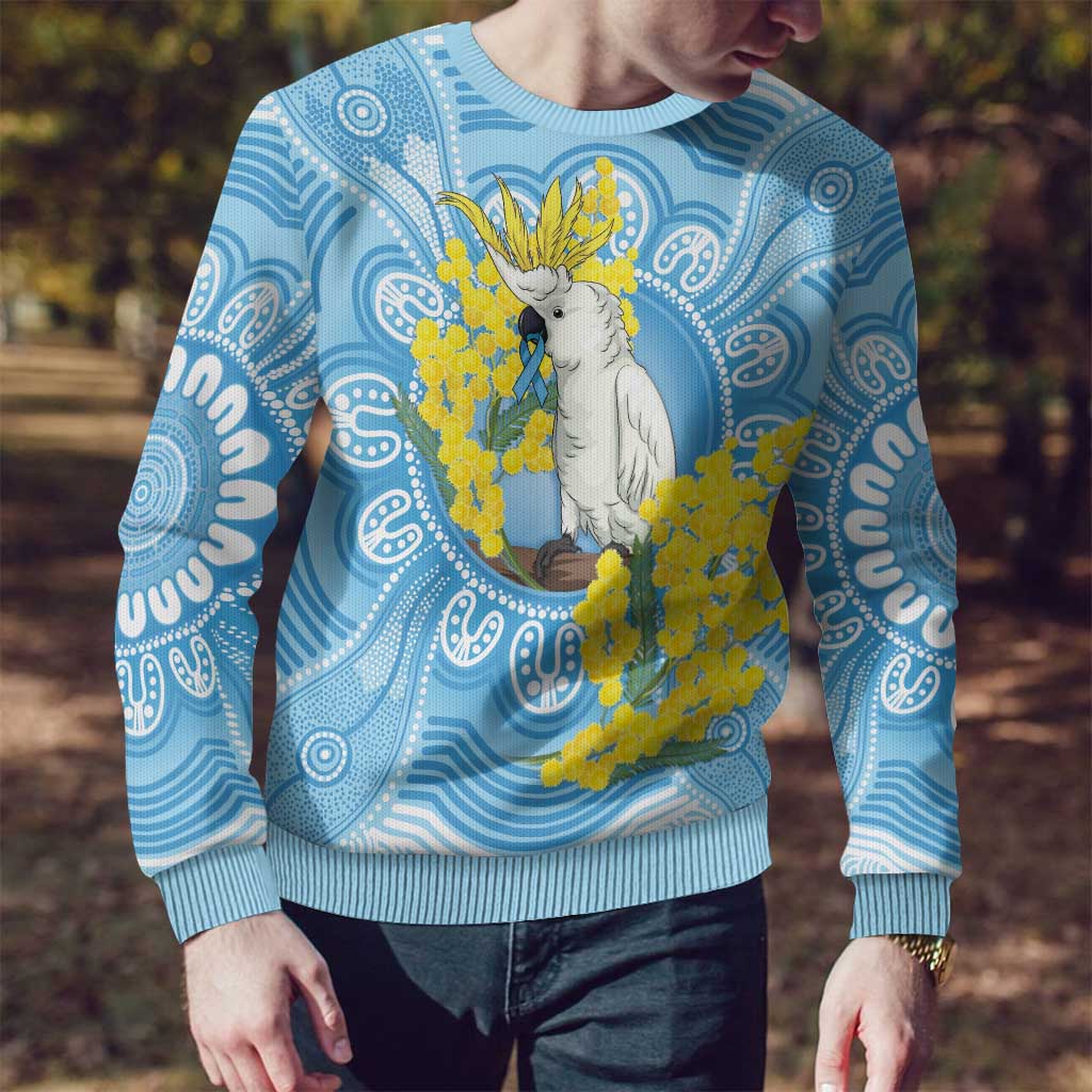 World Diabetes Day Australia Ugly Christmas Sweater Yellow-crested Cockatoo Golden Wattle Aboriginal - Aussie Hoodie