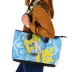 World Diabetes Day Australia Leather Tote Bag Yellow-crested Cockatoo Golden Wattle Aboriginal - Aussie Hoodie
