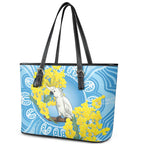 World Diabetes Day Australia Leather Tote Bag Yellow-crested Cockatoo Golden Wattle Aboriginal - Aussie Hoodie