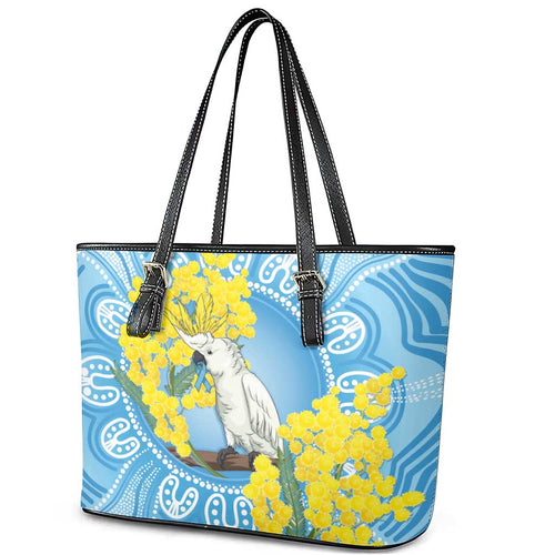 World Diabetes Day Australia Leather Tote Bag Yellow-crested Cockatoo Golden Wattle Aboriginal - Aussie Hoodie