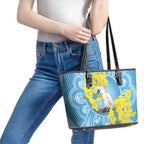 World Diabetes Day Australia Leather Tote Bag Yellow-crested Cockatoo Golden Wattle Aboriginal - Aussie Hoodie