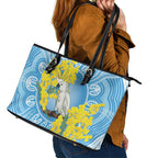 World Diabetes Day Australia Leather Tote Bag Yellow-crested Cockatoo Golden Wattle Aboriginal - Aussie Hoodie