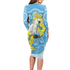 World Diabetes Day Australia Long Sleeve Bodycon Dress Yellow-crested Cockatoo Golden Wattle Aboriginal - Aussie Hoodie