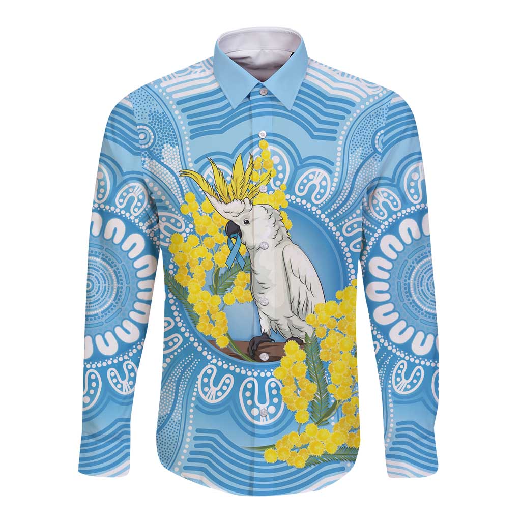 World Diabetes Day Australia Long Sleeve Button Shirt Yellow-crested Cockatoo Golden Wattle Aboriginal - Aussie Hoodie