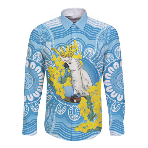 World Diabetes Day Australia Long Sleeve Button Shirt Yellow-crested Cockatoo Golden Wattle Aboriginal - Aussie Hoodie