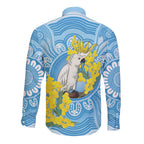 World Diabetes Day Australia Long Sleeve Button Shirt Yellow-crested Cockatoo Golden Wattle Aboriginal - Aussie Hoodie