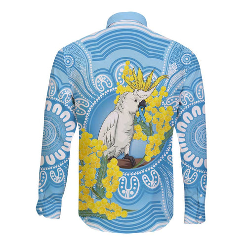 World Diabetes Day Australia Long Sleeve Button Shirt Yellow-crested Cockatoo Golden Wattle Aboriginal - Aussie Hoodie