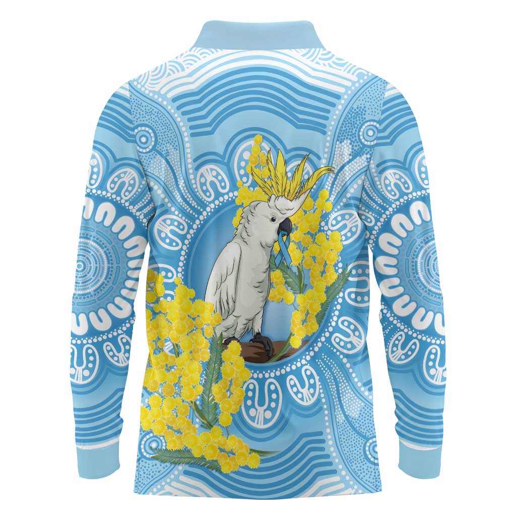 World Diabetes Day Australia Long Sleeve Polo Shirt Yellow-crested Cockatoo Golden Wattle Aboriginal - Aussie Hoodie