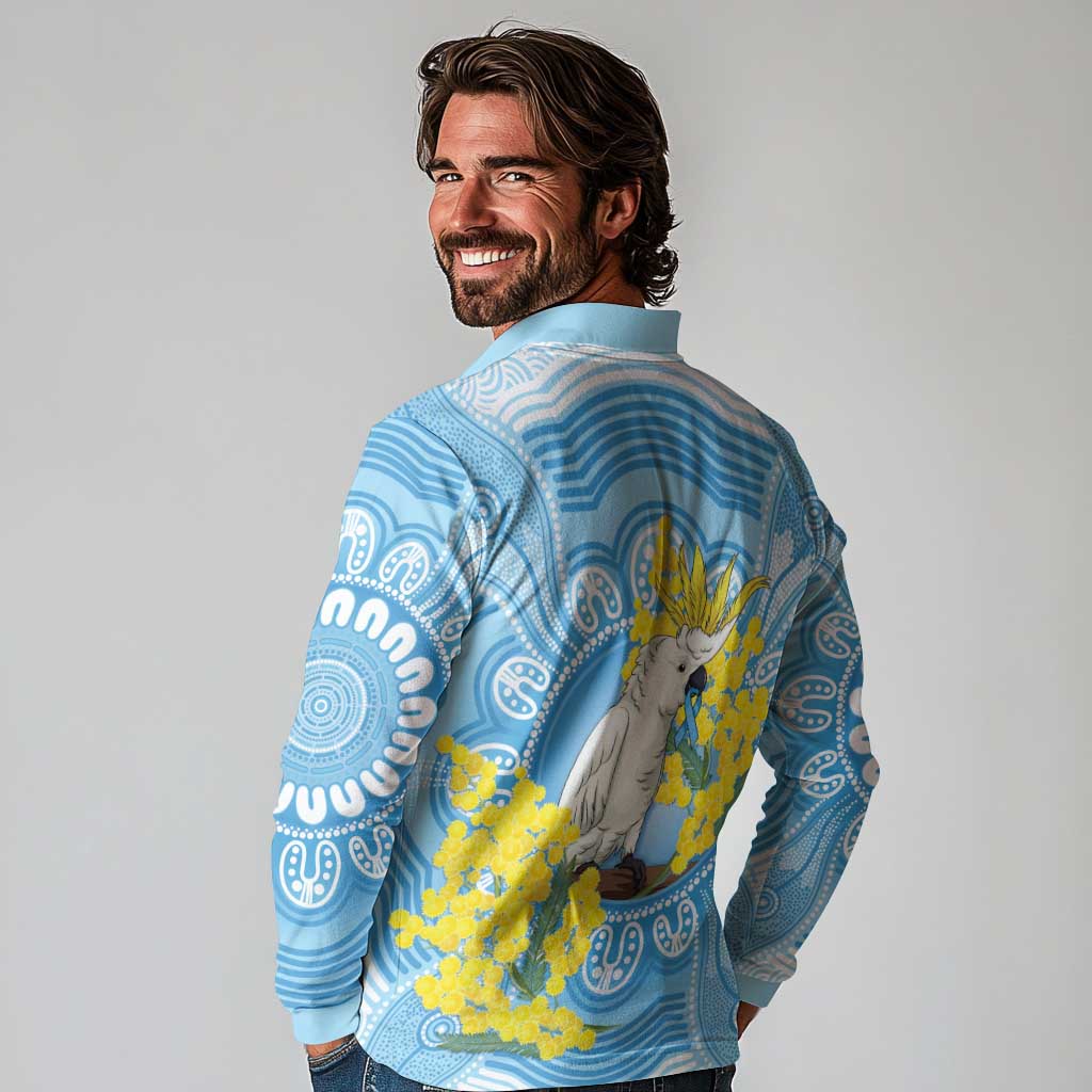 World Diabetes Day Australia Long Sleeve Polo Shirt Yellow-crested Cockatoo Golden Wattle Aboriginal - Aussie Hoodie
