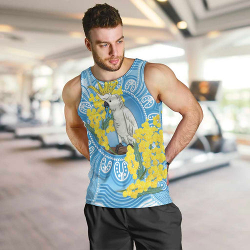 World Diabetes Day Australia Men Tank Top Yellow-crested Cockatoo Golden Wattle Aboriginal - Aussie Hoodie