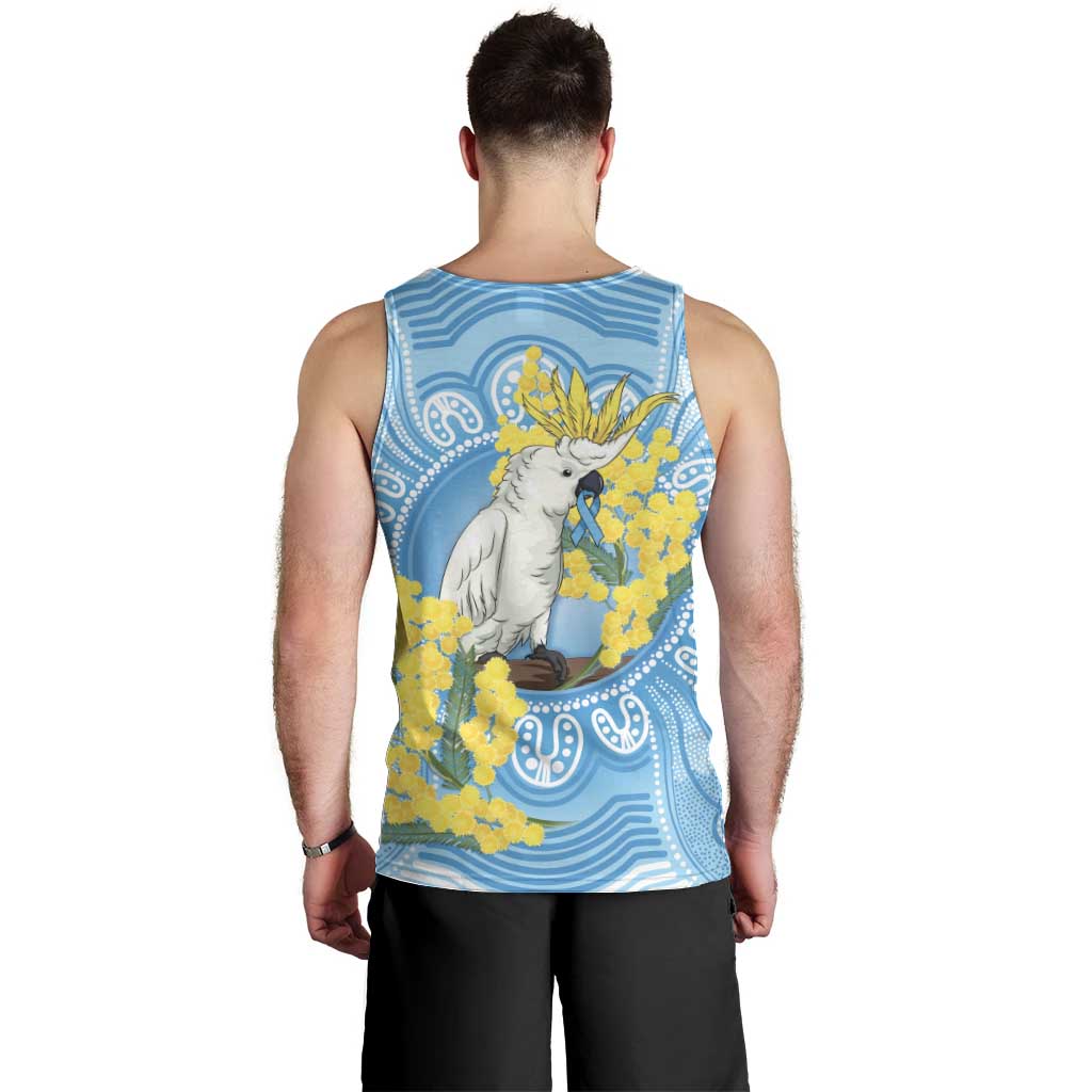 World Diabetes Day Australia Men Tank Top Yellow-crested Cockatoo Golden Wattle Aboriginal - Aussie Hoodie
