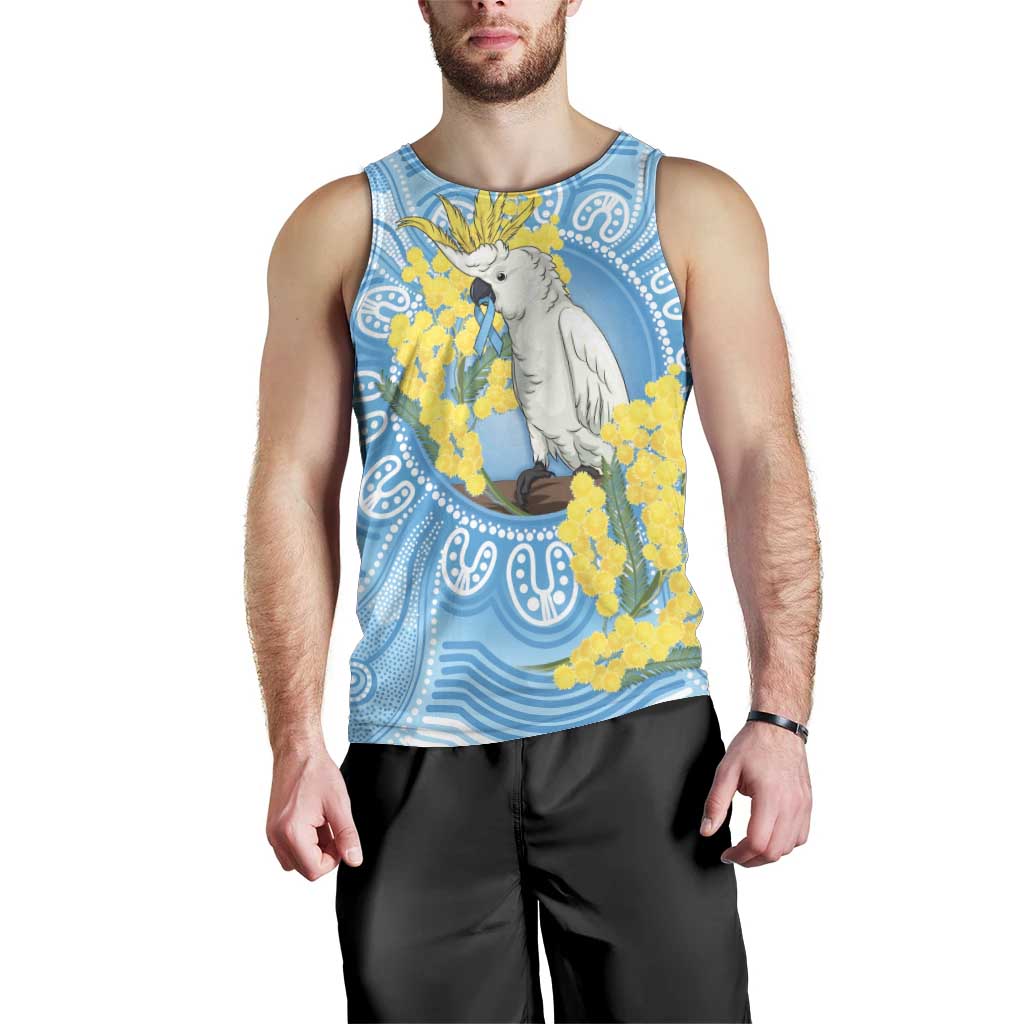 World Diabetes Day Australia Men Tank Top Yellow-crested Cockatoo Golden Wattle Aboriginal - Aussie Hoodie