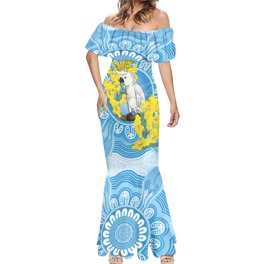 World Diabetes Day Australia Mermaid Dress Yellow-crested Cockatoo Golden Wattle Aboriginal - Aussie Hoodie