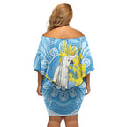 World Diabetes Day Australia Off Shoulder Short Dress Yellow-crested Cockatoo Golden Wattle Aboriginal - Aussie Hoodie