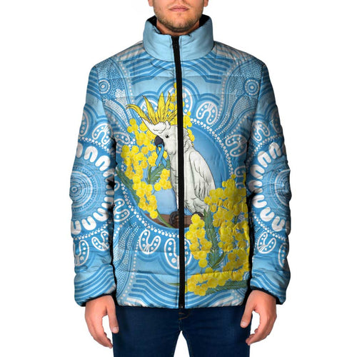 World Diabetes Day Australia Padded Jacket Yellow-crested Cockatoo Golden Wattle Aboriginal - Aussie Hoodie