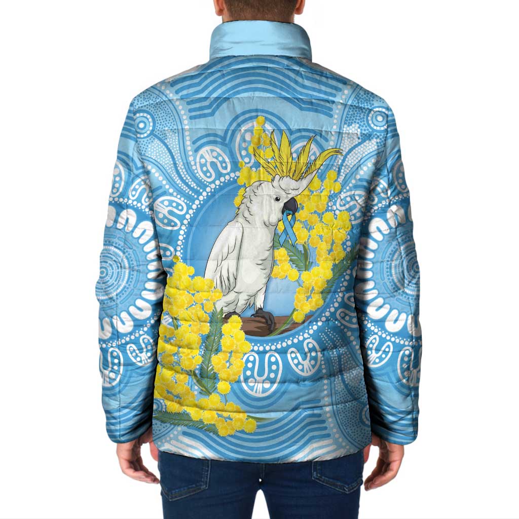 World Diabetes Day Australia Padded Jacket Yellow-crested Cockatoo Golden Wattle Aboriginal - Aussie Hoodie