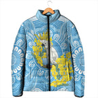 World Diabetes Day Australia Padded Jacket Yellow-crested Cockatoo Golden Wattle Aboriginal - Aussie Hoodie