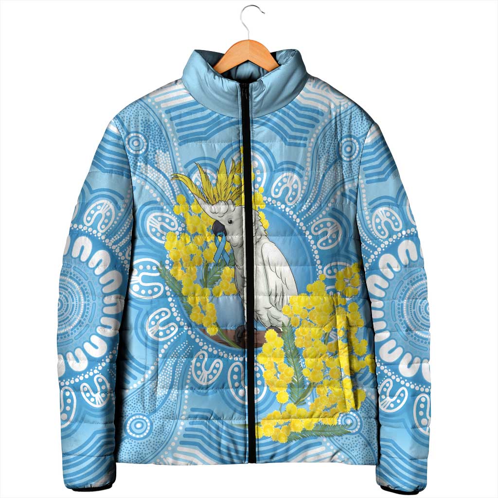 World Diabetes Day Australia Padded Jacket Yellow-crested Cockatoo Golden Wattle Aboriginal - Aussie Hoodie