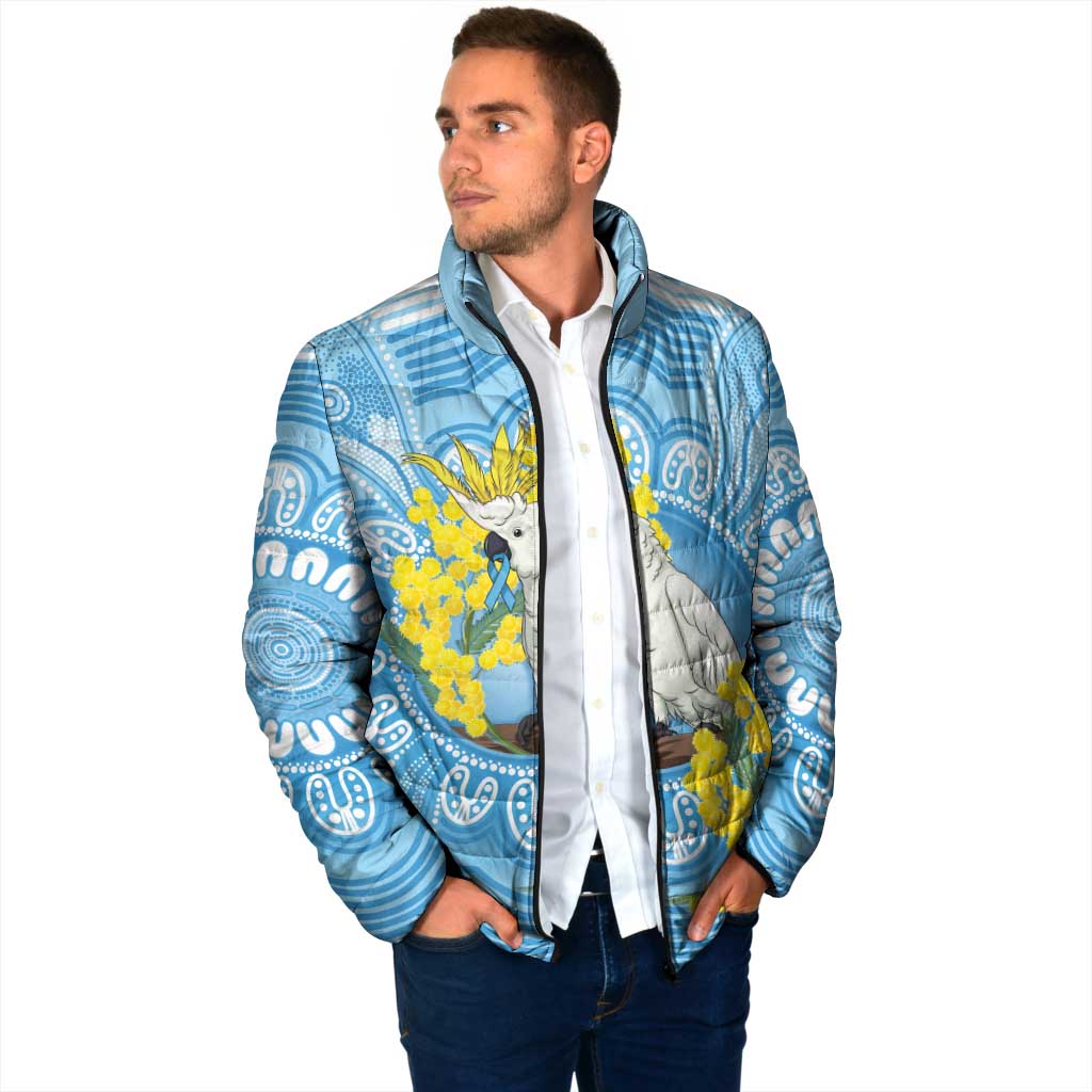 World Diabetes Day Australia Padded Jacket Yellow-crested Cockatoo Golden Wattle Aboriginal - Aussie Hoodie