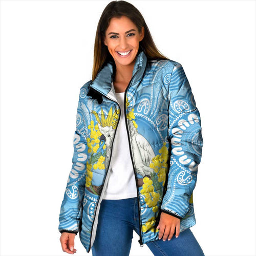World Diabetes Day Australia Padded Jacket Yellow-crested Cockatoo Golden Wattle Aboriginal - Aussie Hoodie