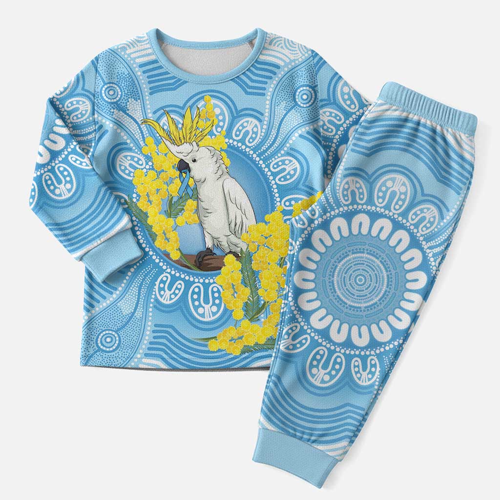 World Diabetes Day Australia Christmas Pajama Set Yellow-crested Cockatoo Golden Wattle Aboriginal - Aussie Hoodie