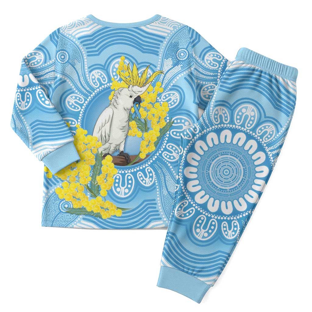 World Diabetes Day Australia Christmas Pajama Set Yellow-crested Cockatoo Golden Wattle Aboriginal - Aussie Hoodie