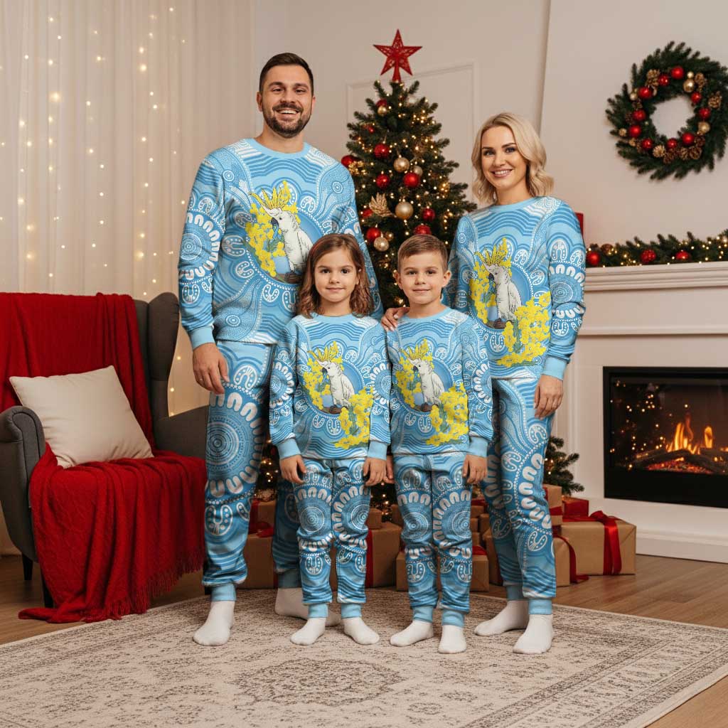 World Diabetes Day Australia Christmas Pajama Set Yellow-crested Cockatoo Golden Wattle Aboriginal - Aussie Hoodie