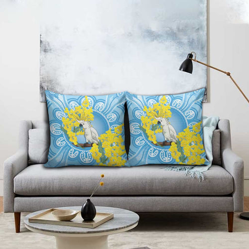 World Diabetes Day Australia Pillow Cover Yellow-crested Cockatoo Golden Wattle Aboriginal - Aussie Hoodie