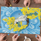 World Diabetes Day Australia Puzzle Yellow-crested Cockatoo Golden Wattle Aboriginal - Aussie Hoodie
