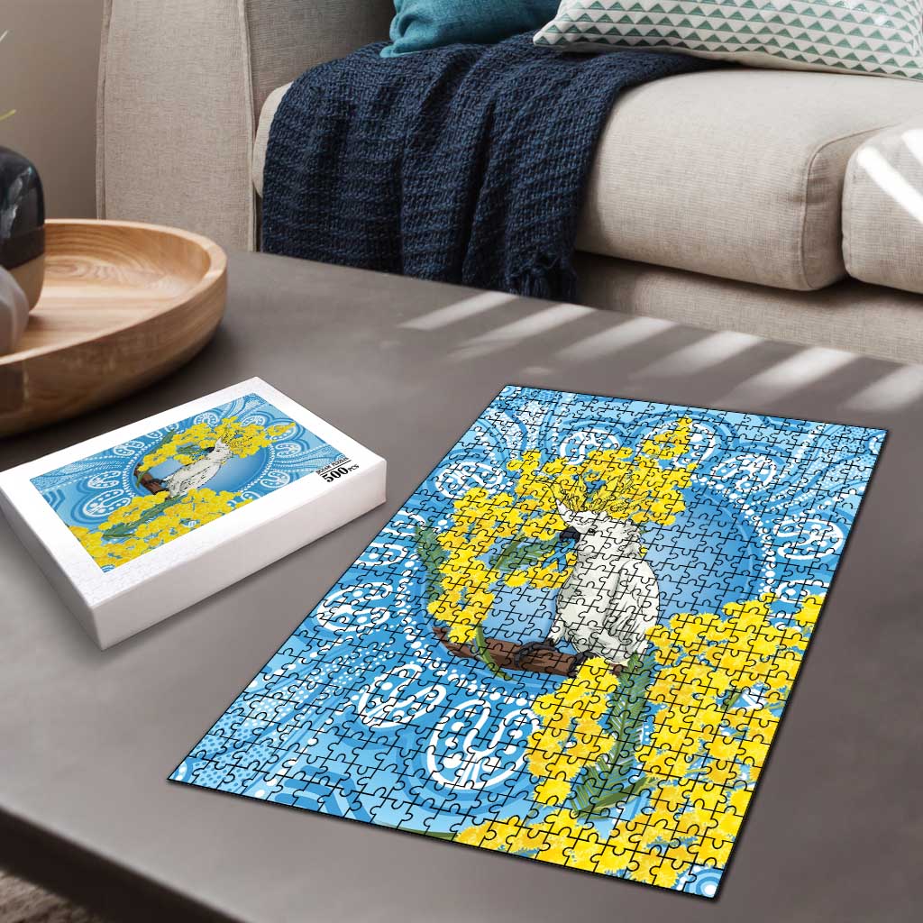 World Diabetes Day Australia Puzzle Yellow-crested Cockatoo Golden Wattle Aboriginal - Aussie Hoodie