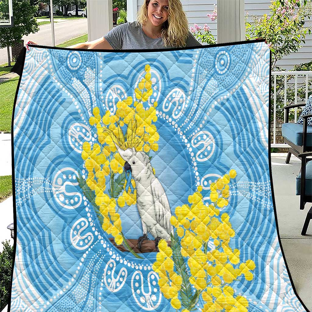 World Diabetes Day Australia Quilt Yellow-crested Cockatoo Golden Wattle Aboriginal - Aussie Hoodie