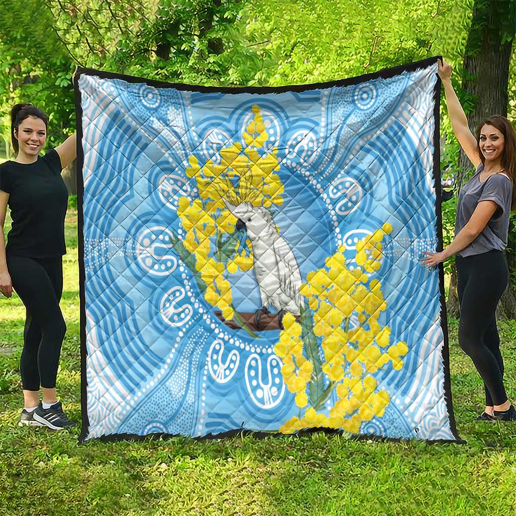 World Diabetes Day Australia Quilt Yellow-crested Cockatoo Golden Wattle Aboriginal - Aussie Hoodie