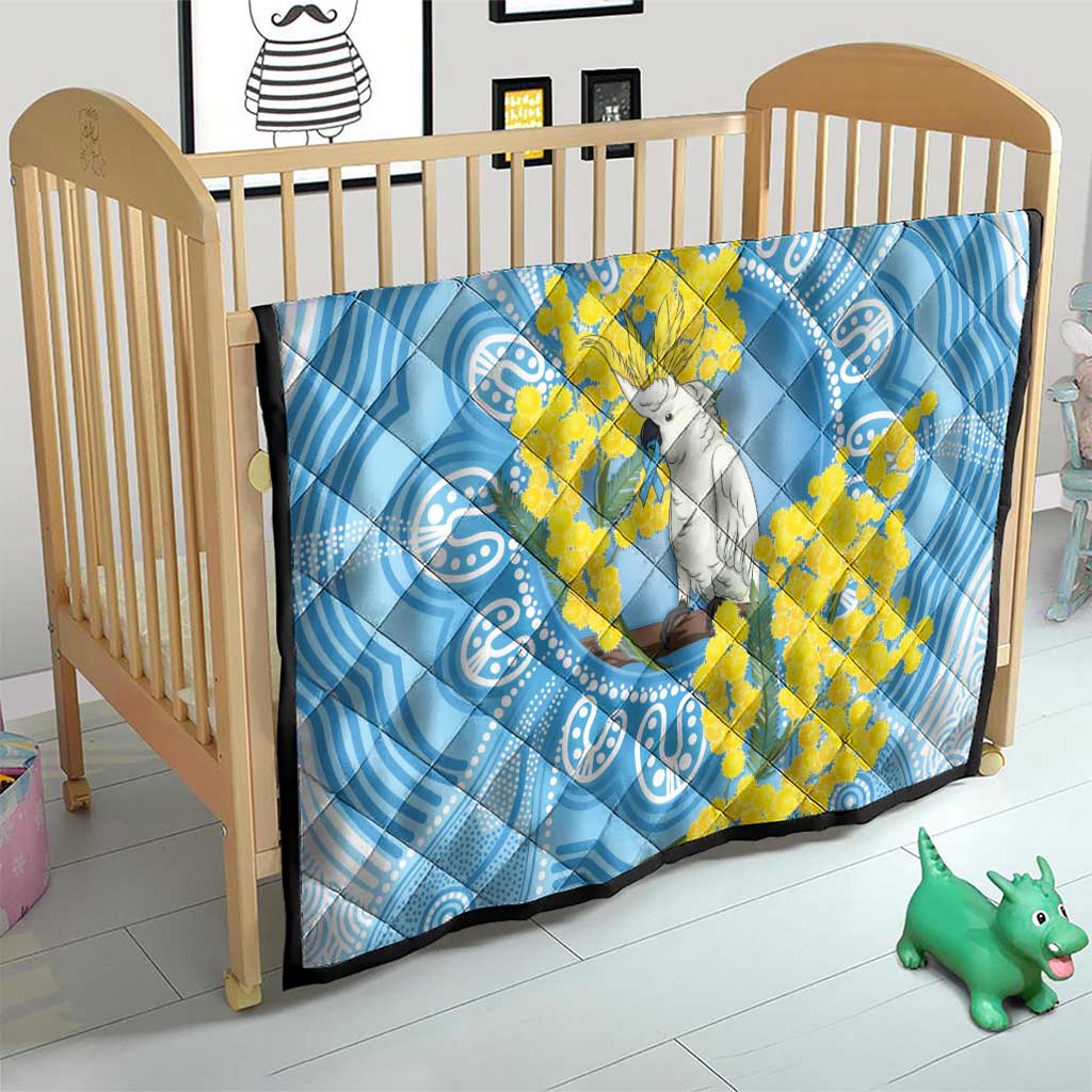 World Diabetes Day Australia Quilt Yellow-crested Cockatoo Golden Wattle Aboriginal - Aussie Hoodie
